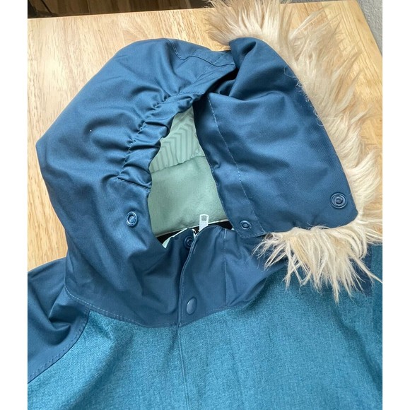 Under Armour Girls' ColdGear Reactor Yonders Parka Ink/Blue Fur Youth Medium - Picture 11 of 13